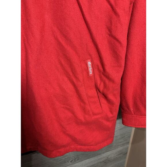 Vtg Marlboro Jacket Medium Red/Black Reversible Barn Wool Heavyweight Pockets - Picture 10 of 14